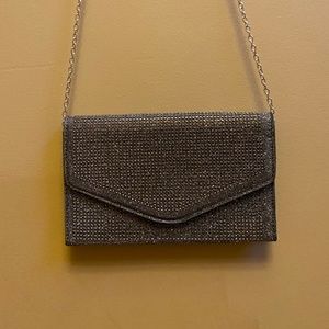 Steve Madden Gunmetal Pewter Rhinestone Clutch